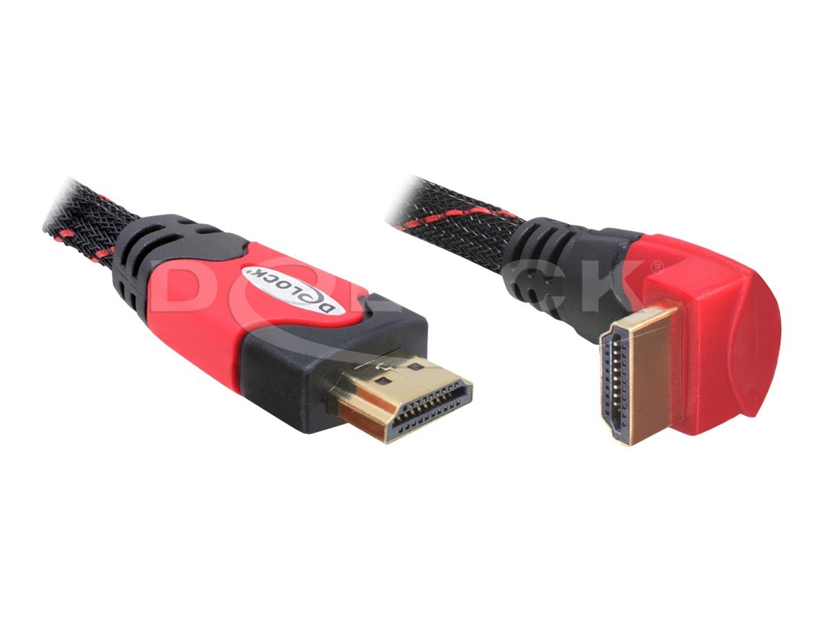 DELOCK HDMI Kabel Ethernet A -> A St/St 1.00m 90° unten 4