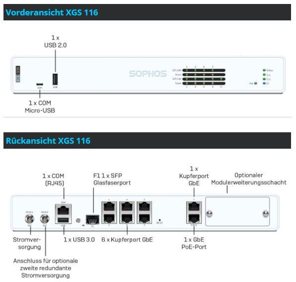 PROMO Sophos XGs 116 Appliance inkl. 3 Jahre Xstream Protection